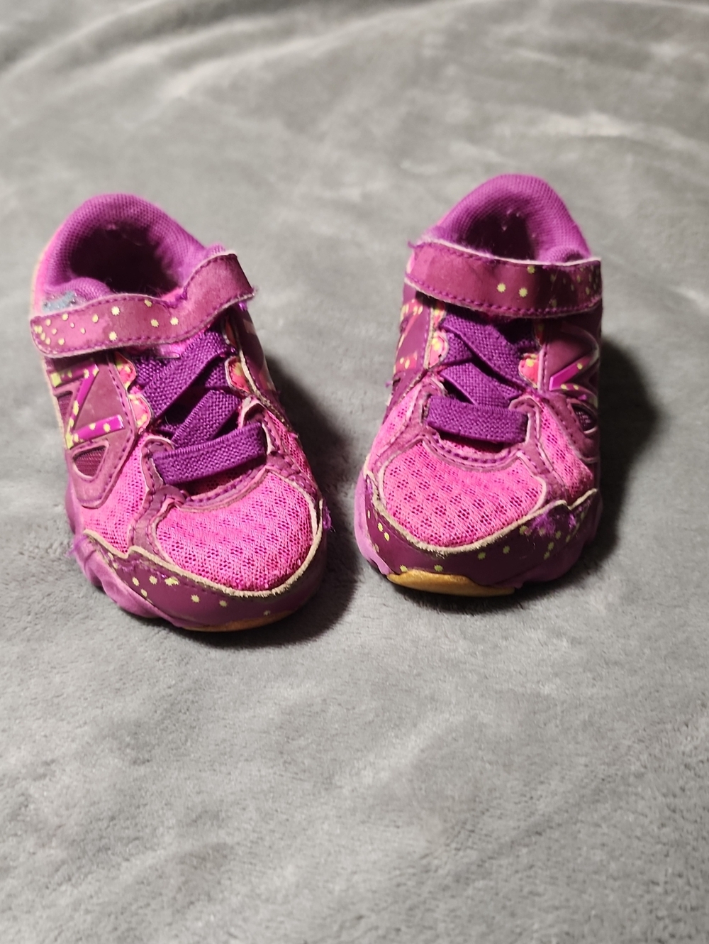 New Balance Kids Purple Hook-and-Loop Athletic Sneakers